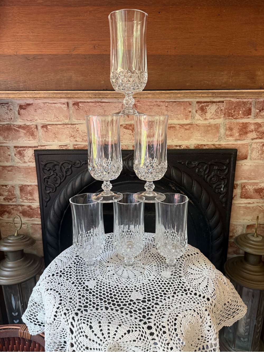 Cristal D’Arques Longchamp Crystal Stemmed Water Iced Tea Glasses Set of 6